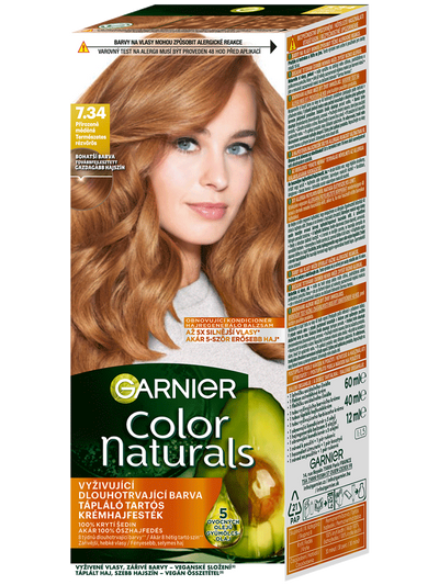 Color Naturals tartós hajfesték - 7.34 természetes rézvörös