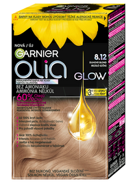 Olia Glow tartós hajfesték 8.12 Irizáló szőke