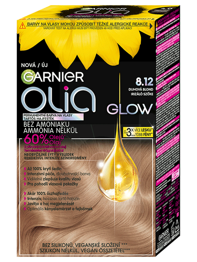 Olia Glow tartós hajfesték 8.12 Irizáló szőke