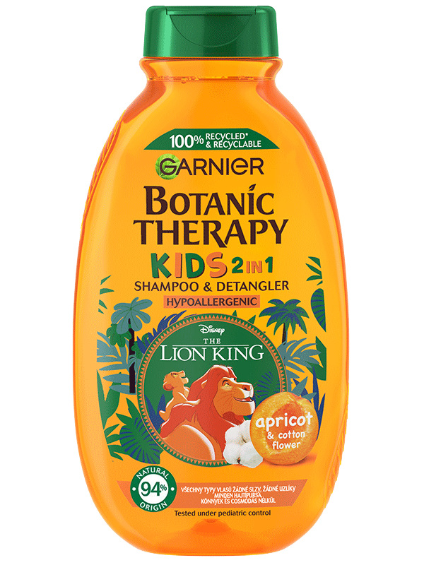 Botanic Therapy Kids 2in1 Sampon&Balzsam Oroszlánkirály sárgabarack és pamutvirág