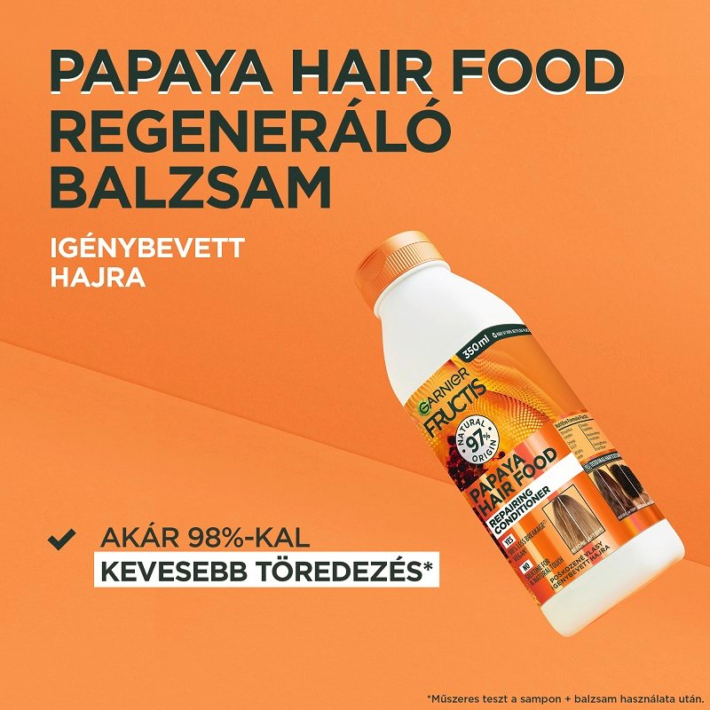  Garnier Fructis Hair Food Papaya Regenaráló balzsam - 2
