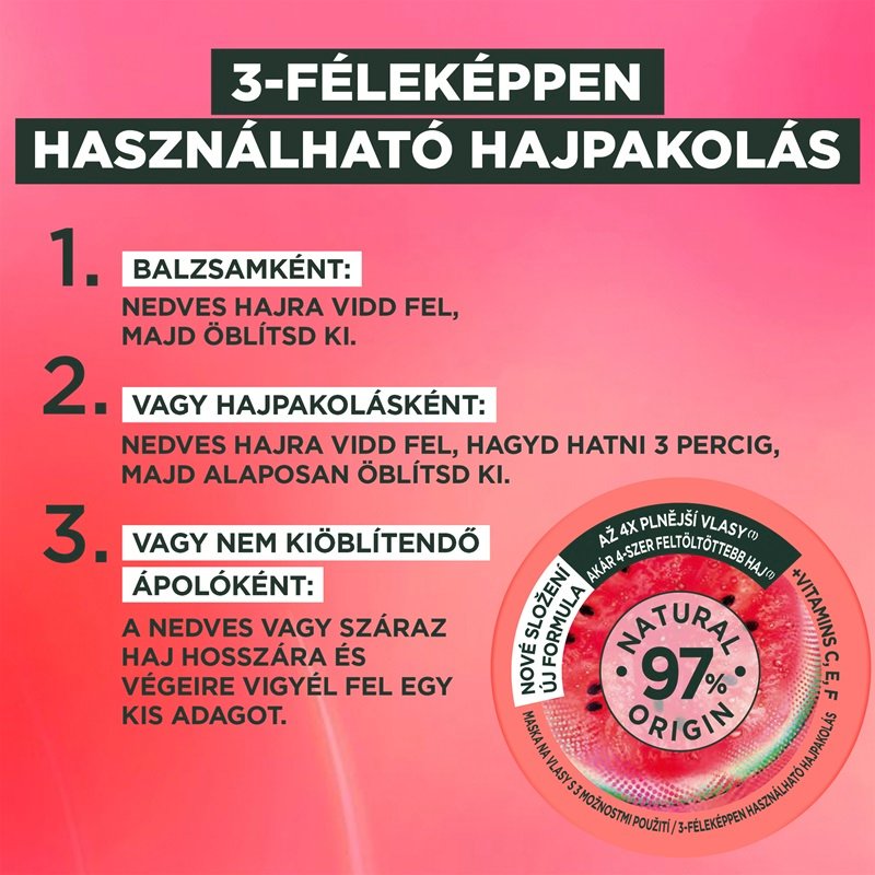 Fructis Hair Food Watermelon Hajpakolás - 4