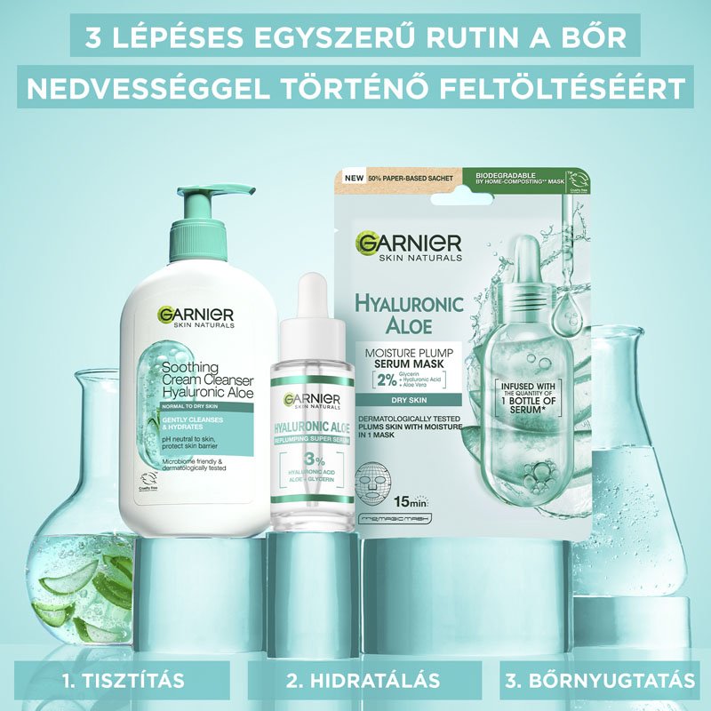 Skin Naturals bőrnyugtató tisztító krém hialuronsav aloe - 7