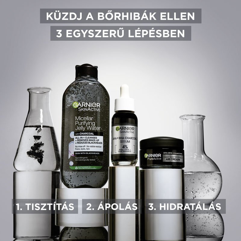 Pure Active AHA + BHA könnyű mattító nappali krém aktív szénnel - 9