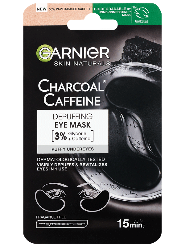 Skin Naturals Charcoal Caffeine szemkörnyékmaszk a szemkörnyék frissítéséért
