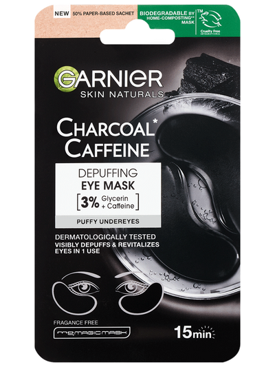 Skin Naturals Charcoal Caffeine szemkörnyékmaszk a szemkörnyék frissítéséért