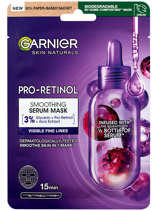 Garnier Skin Naturals Pro-Retinol simító szérumos textilmaszk