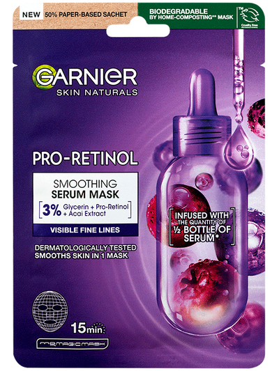 Garnier Skin Naturals Pro-Retinol simító szérumos textilmaszk