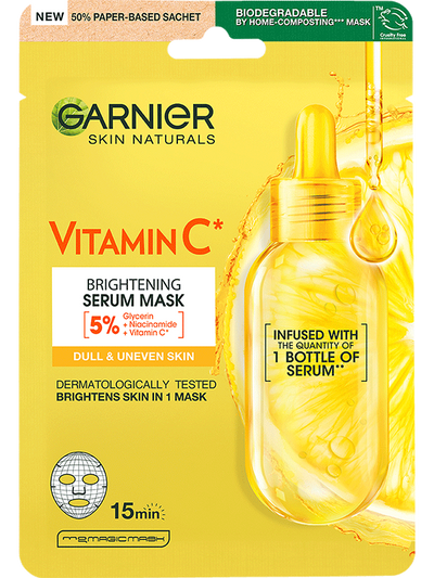 Garnier textilmaszk C-vitaminnal a bőr ragyogásáért