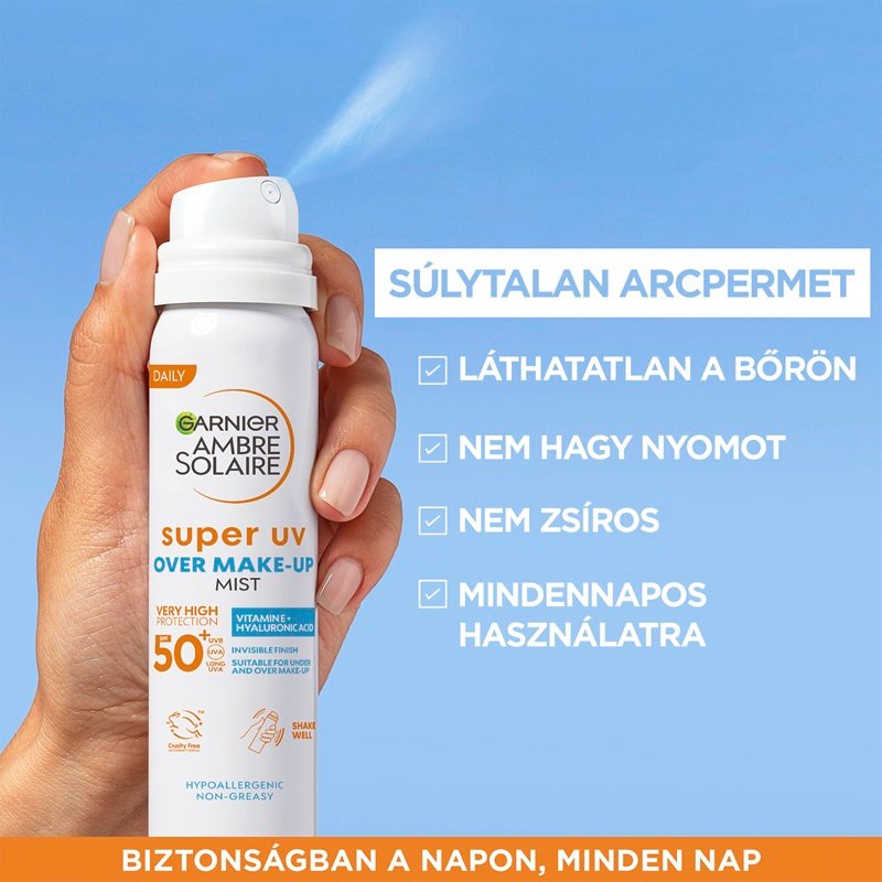 Garnier Ambre Solaire Super UV arcpermet a smink fölé, SPF 50, 75ml - 7