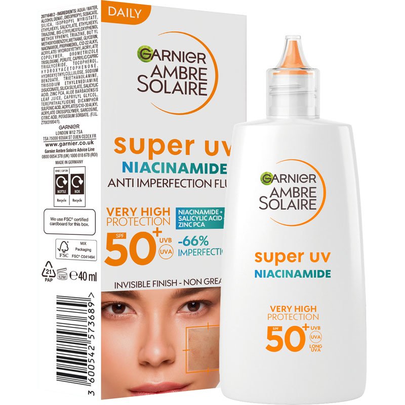 Ambre Solaire Super UV Niacinamid bőrhibák elleni mindennapos fluid SPF 50+  -2